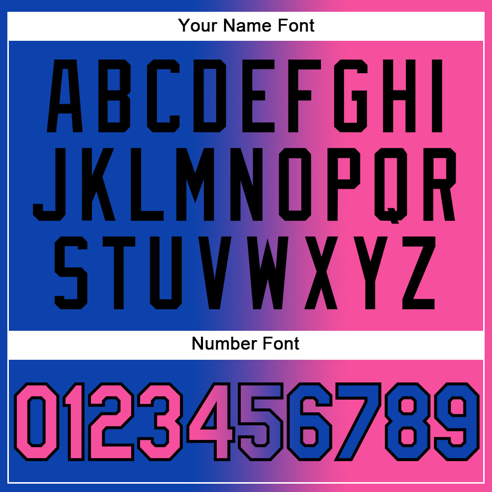 Custom Thunder Blue Pink-Black Gradient Fashion Two-Button Unisex Softball Jersey Limited