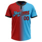Custom Sky Blue Red-Black Gradient Fashion Two-Button Unisex Softball Jersey Limited