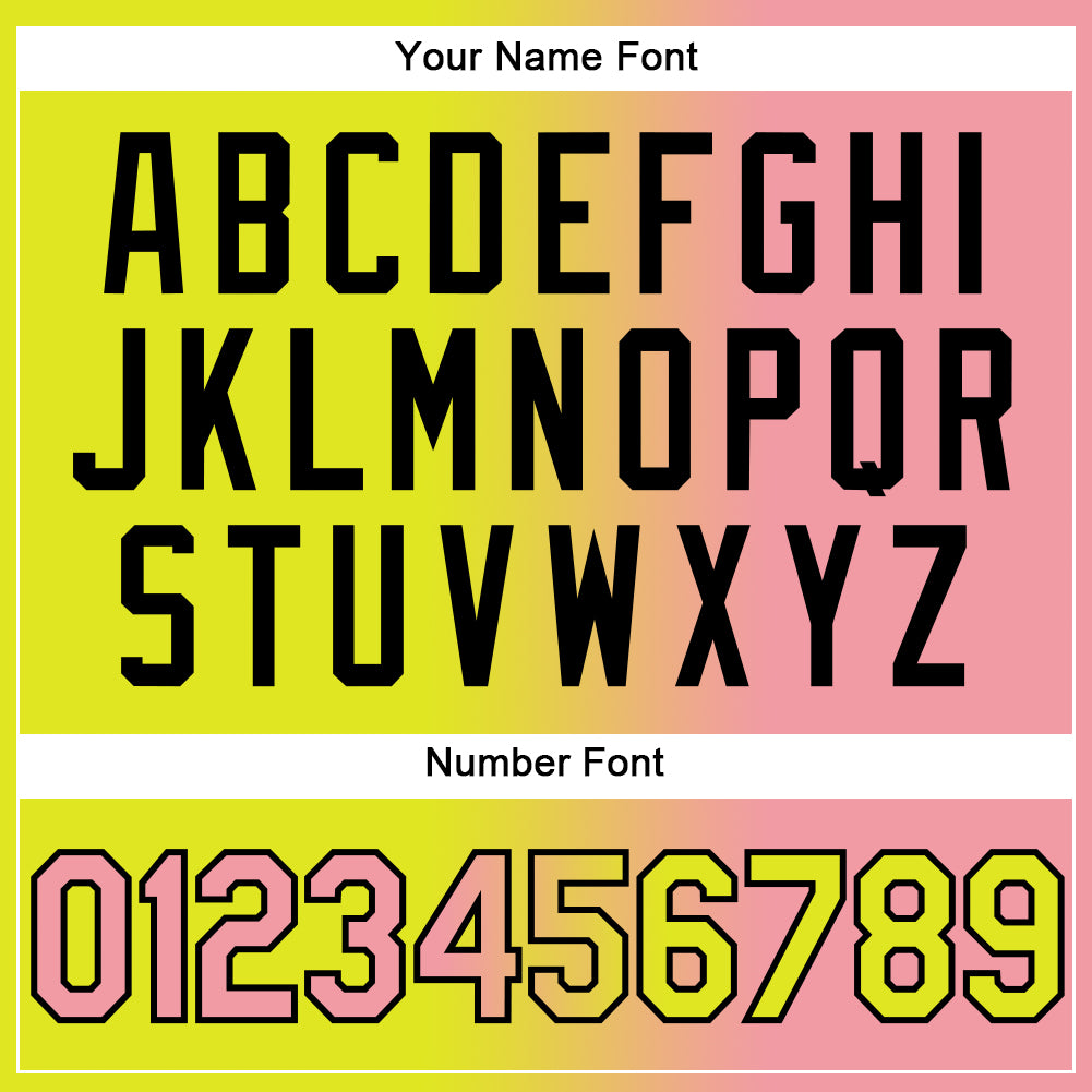 Custom Neon Yellow Medium Pink-Black Gradient Fashion Two-Button Unisex Softball Jersey Limited