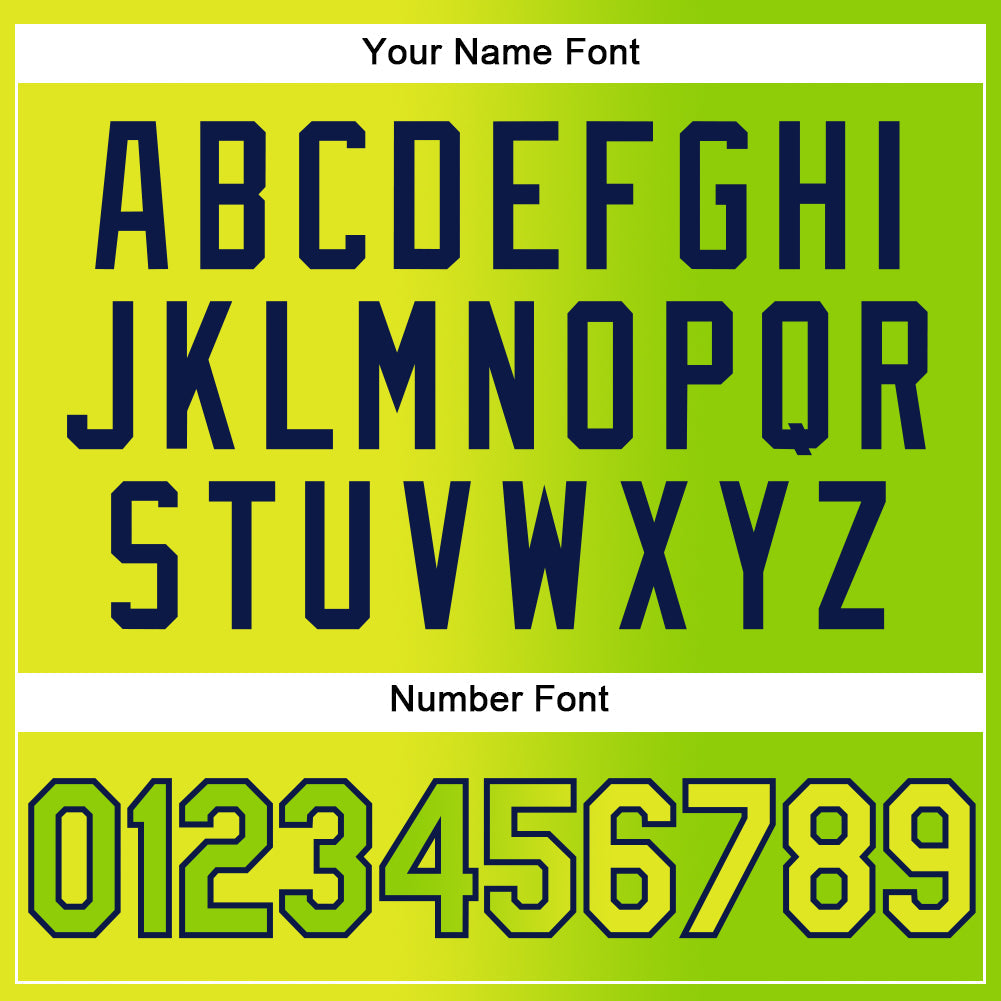 Custom Neon Yellow Neon Green-Navy Gradient Fashion Two-Button Unisex Softball Jersey Limited