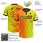 Custom Neon Yellow Bay Orange-Navy Gradient Fashion Two-Button Unisex Softball Jersey Limited