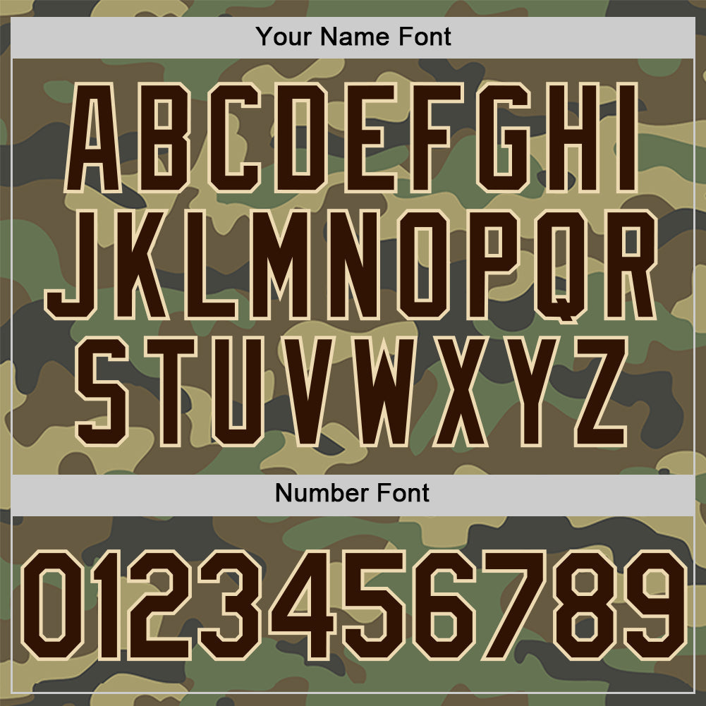 Custom Camo Brown-Cream Salute To Service Two-Button Unisex Softball Jersey Limited