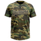Custom Camo Black-Cream Salute To Service Two-Button Unisex Softball Jersey Limited