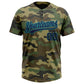 Custom Camo Navy-Teal Salute To Service Two-Button Unisex Softball Jersey Limited