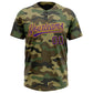 Custom Camo Purple-Gold Salute To Service Two-Button Unisex Softball Jersey Limited