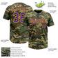 Custom Camo Purple-Gold Salute To Service Two-Button Unisex Softball Jersey Limited
