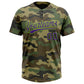 Custom Camo Purple-Neon Green Salute To Service Two-Button Unisex Softball Jersey Limited