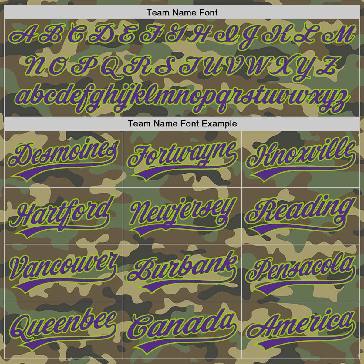 Custom Camo Purple-Neon Green Salute To Service Two-Button Unisex Softball Jersey Limited