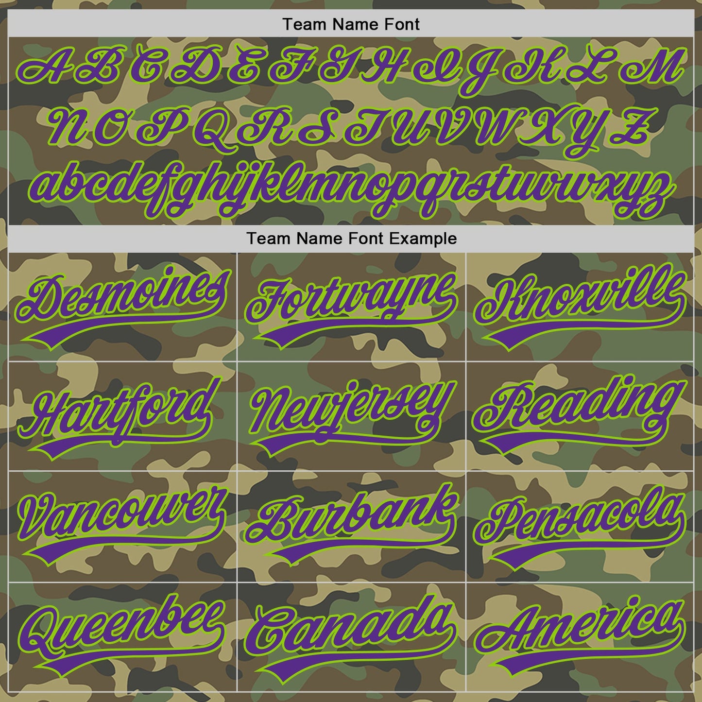 Custom Camo Purple-Neon Green Salute To Service Two-Button Unisex Softball Jersey Limited