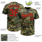 Custom Camo Red Old Gold-Navy Salute To Service Two-Button Unisex Softball Jersey Limited