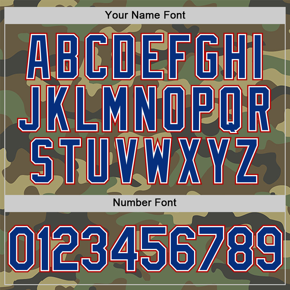 Custom Camo Royal-Red Salute To Service Two-Button Unisex Softball Jersey Limited