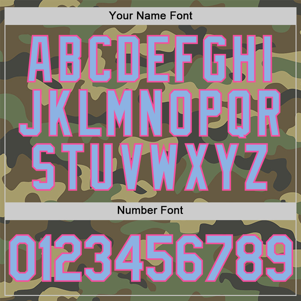 Custom Camo Light Blue-Pink Salute To Service Two-Button Unisex Softball Jersey Limited