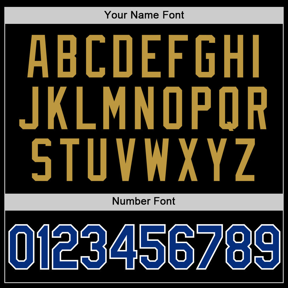 Custom Black Royal-Old Gold Two-Button Unisex Softball Jersey Limited