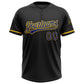 Custom Black Royal-Yellow Two-Button Unisex Softball Jersey Limited
