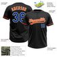 Custom Black Royal-Orange Two-Button Unisex Softball Jersey Limited