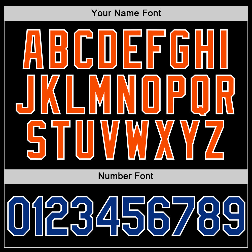 Custom Black Royal-Orange Two-Button Unisex Softball Jersey Limited