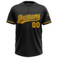 Custom Black Gold Two-Button Unisex Softball Jersey Limited