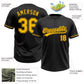 Custom Black Gold Two-Button Unisex Softball Jersey Limited