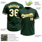 Custom Green White-Yellow Two-Button Unisex Softball Jersey Limited