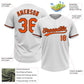 Custom White Orange-Black Two-Button Unisex Softball Jersey Limited