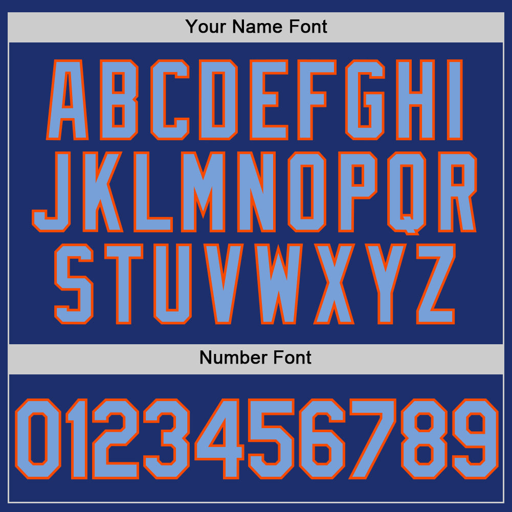 Custom Royal Powder Blue-Orange Two-Button Unisex Softball Jersey Limited