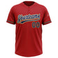 Custom Red Navy-Old Gold Two-Button Unisex Softball Jersey Limited