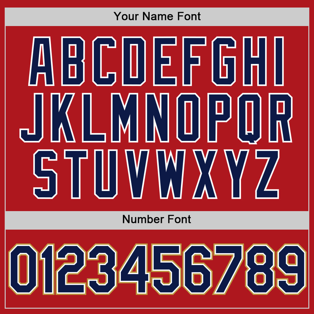 Custom Red Navy-Old Gold Two-Button Unisex Softball Jersey Limited