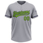 Custom Gray Neon Green-Navy Two-Button Unisex Softball Jersey Limited