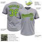 Custom Gray Neon Green-Navy Two-Button Unisex Softball Jersey Limited