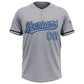 Custom Gray Light Blue-Navy Two-Button Unisex Softball Jersey Limited