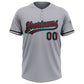 Custom Gray Crimson Black-Aqua Two-Button Unisex Softball Jersey Limited