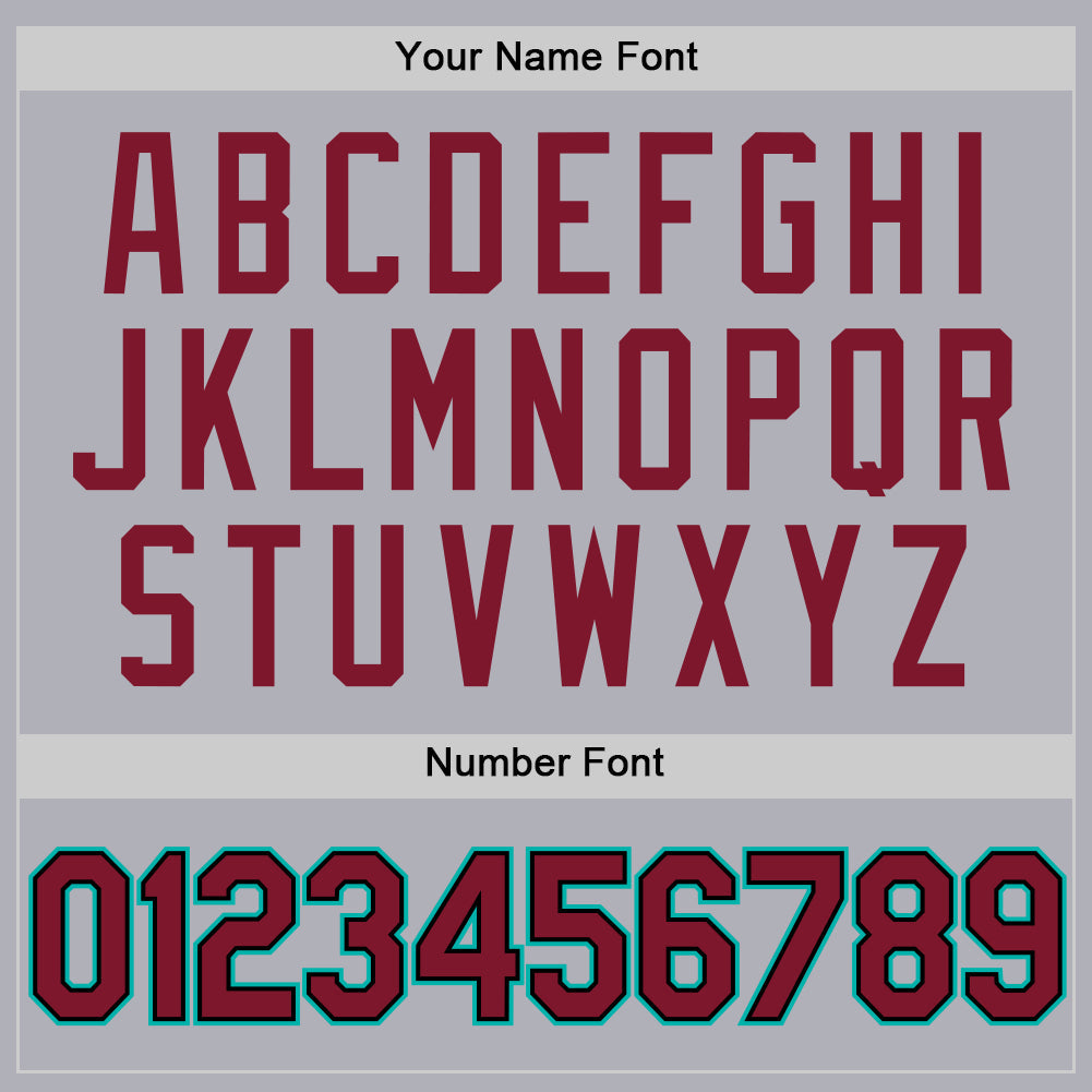 Custom Gray Crimson Black-Aqua Two-Button Unisex Softball Jersey Limited