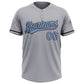 Custom Gray Light Blue-Black Two-Button Unisex Softball Jersey Limited