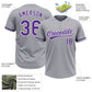 Custom Gray Purple-White Two-Button Unisex Softball Jersey Limited