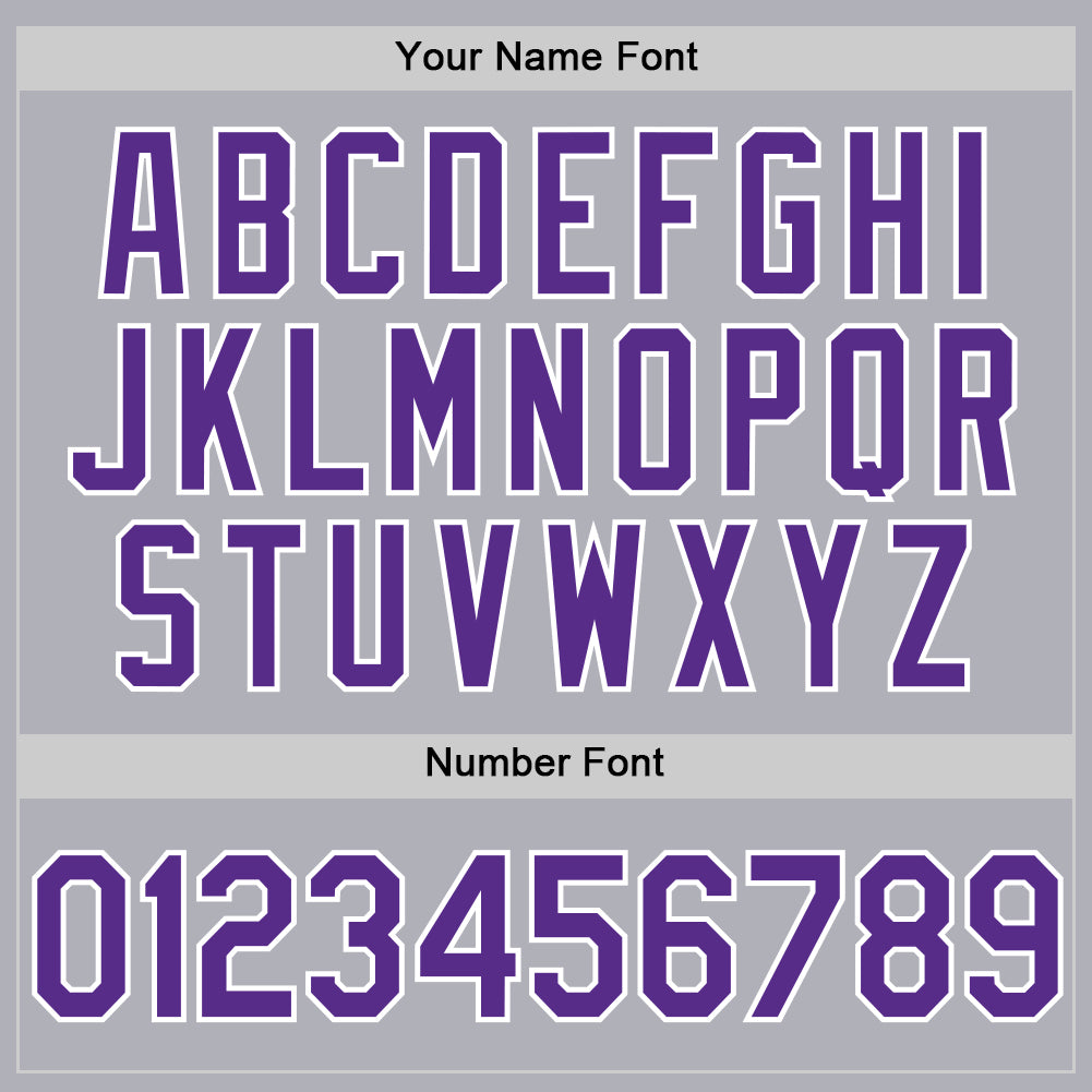 Custom Gray Purple-White Two-Button Unisex Softball Jersey Limited