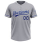 Custom Gray Royal-White Two-Button Unisex Softball Jersey Limited