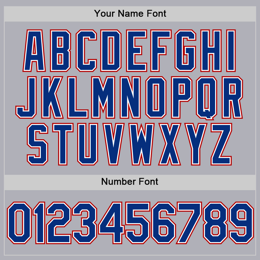 Custom Gray Royal-Red Two-Button Unisex Softball Jersey Limited