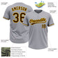 Custom Gray Brown-Yellow Two-Button Unisex Softball Jersey Limited