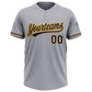 Custom Gray Navy-Gold Two-Button Unisex Softball Jersey Limited