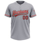 Custom Gray Red-Black Two-Button Unisex Softball Jersey Limited