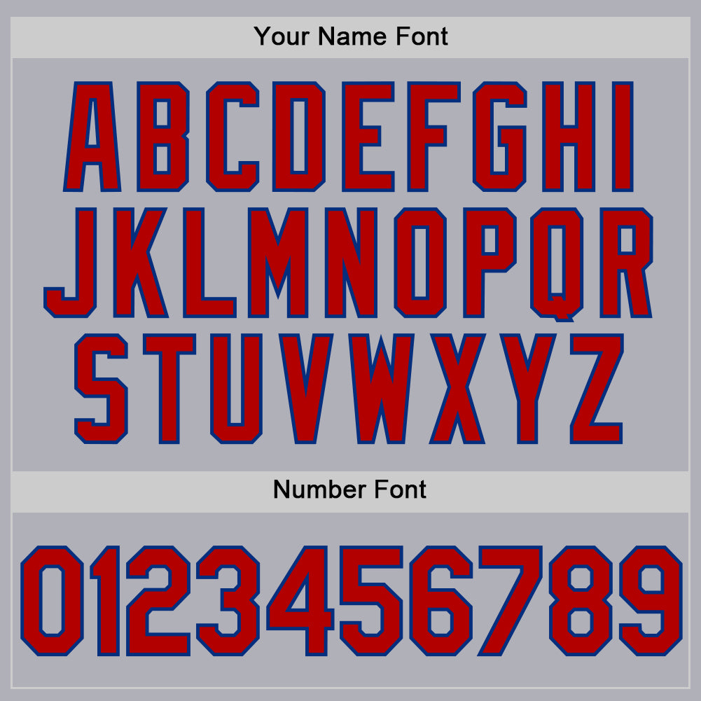 Custom Gray Red-Royal Two-Button Unisex Softball Jersey Limited