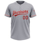 Custom Gray Red-White Two-Button Unisex Softball Jersey Limited