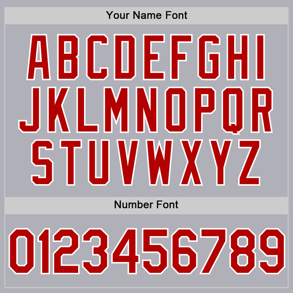 Custom Gray Red-White Two-Button Unisex Softball Jersey Limited