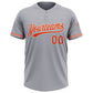 Custom Gray Orange-White Two-Button Unisex Softball Jersey Limited