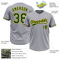 Custom Gray Green-Gold Two-Button Unisex Softball Jersey Limited