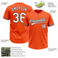 Custom Orange White-Black Two-Button Unisex Softball Jersey Limited