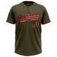 Custom Olive Vintage USA Flag-Red Salute To Service Two-Button Unisex Softball Jersey Limited