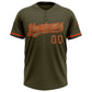 Custom Olive Camo-Orange Salute To Service Two-Button Unisex Softball Jersey Limited
