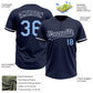 Custom Navy Light Blue-White Two-Button Unisex Softball Jersey Limited
