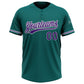 Custom Teal Purple-White Two-Button Unisex Softball Jersey Limited